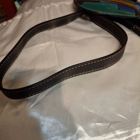 Coach Suede 23 Varsity Stripe Patchwork Crossbody Bag Shoulder Bag - Picture 17 of 17